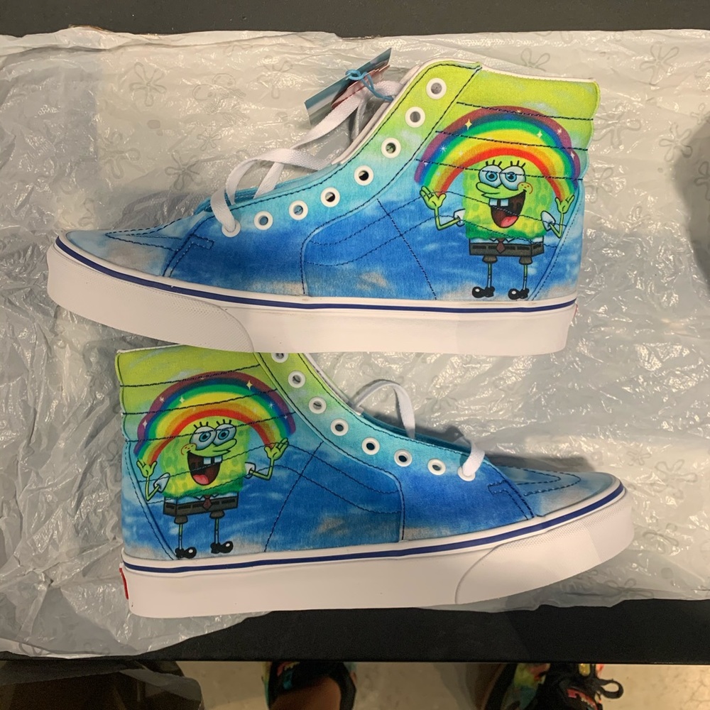 Spongebob Square Pants Vans Sk8-Hi Sneakers Blue Yellow
